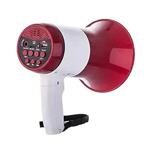 75 Watts Handheld Megaphone with Recorder USB and Memory Card Input for Announcing; Talk; Record; Play; Siren; Music with Battery and Charger (2Pc)