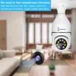 Full HD Wi-fi Wireless IP CCTV Light Vision Viewing Remote Indoor Bulb 360′ PTZ Security Camera (128 GB, 1 Channel)