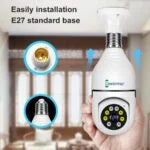 Full HD Wi-fi Wireless IP CCTV Light Vision Viewing Remote Indoor Bulb 360′ PTZ Security Camera (128 GB, 1 Channel)
