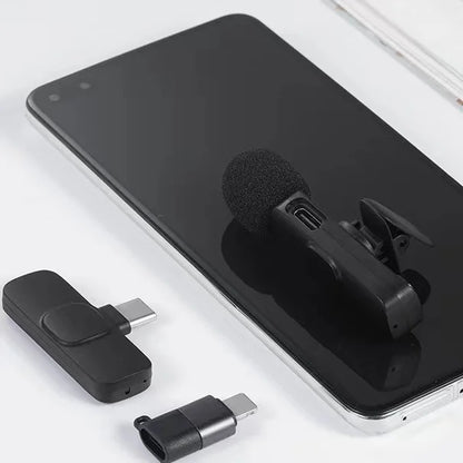 K8 Wireless Lavalier Microphone for Android & iPhone | Type-C | Noise Reduction | Plug & Play Lapel Mic for YouTube, Reels, Vlogging & Interviews