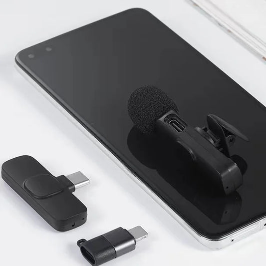 K8 Wireless Lavalier Microphone for Android & iPhone | Type-C | Noise Reduction | Plug & Play Lapel Mic for YouTube, Reels, Vlogging & Interviews