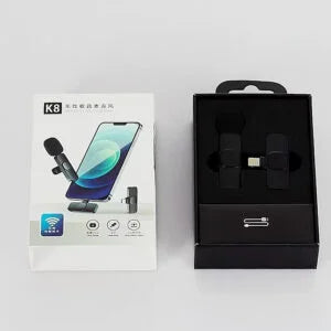 K8 Wireless Lavalier Microphone for Android & iPhone | Type-C | Noise Reduction | Plug & Play Lapel Mic for YouTube, Reels, Vlogging & Interviews