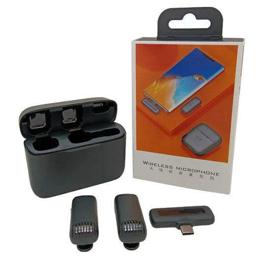 J13 Wireless Mic, Noise Reduction Lapel Mic with Charging Case, Wireless Mic for Video Recording, YouTube, Facebook, Support System for Type C & iPhone