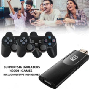 Game Box 4K Retro TV Game Console with Dual Wireless Controllers | Plug & Play HDMI Gaming System with Preloaded Classic Games
