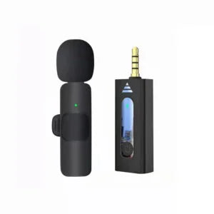 K-35 Dual Wireless Collar Microphone, 3.5mm Plug and Play Lavalier Mic for DSLR, YouTube, Interview, Vlogging and Live Streaming