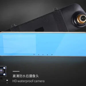 4.3-Inch Rearview Mirror Car DVR with Dual Lens Dash Camera Reverse Assist Camera System (1 Camera, 960 x 576)