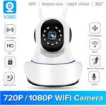 V380 Pro HD 1080P Wireless WiFi with 2 Way Audio and Upto 64 GB SD Card Support Security Camera (128 GB, 1 Channel)